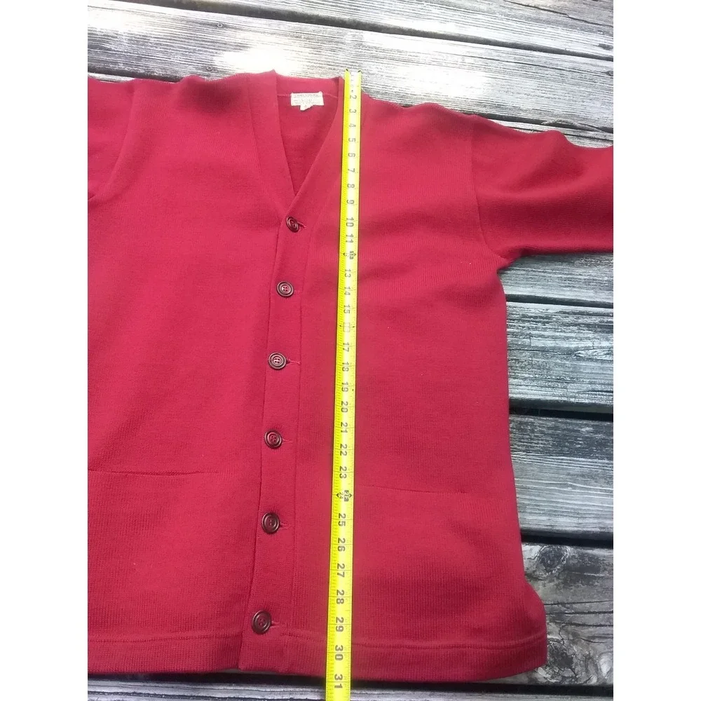 VTG CARL COERS Varsity Wool 44 Men's Letterman Red Cardigan 1950-1960s Ole Miss